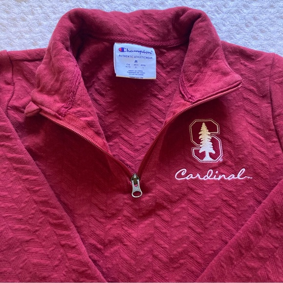 Stanford Champion Quarter Zip Red Sweatshirt Cardinals College University - Picture 5 of 7